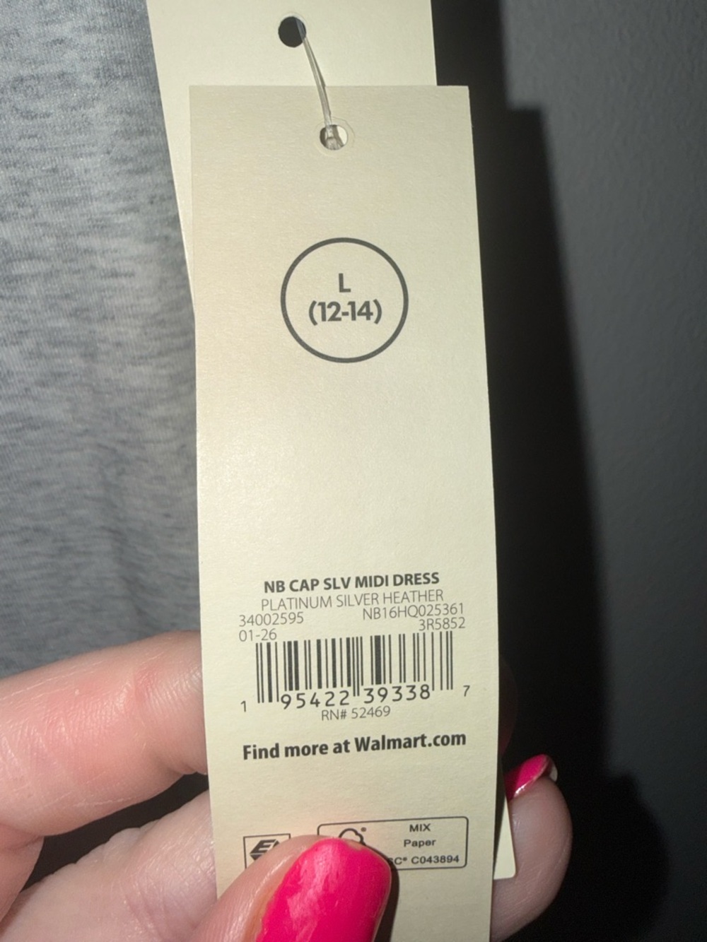 No Boundaries Heather Grey T-Shirt Midi Dress Large BNWT - Picture 4 of 5